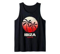 Ibiza España Palmera Playa Puesta De Sol Diseño Camiseta sin Mangas