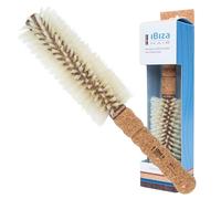 Ibiza Hair - Cepillo redondo - Madera Corcho Eco - B6 Natural - Profesional - Hecho a Mano - Extralargo