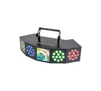 Ibiza Light - Juego de luces COMBI-FX4, efecto 3 en 1 Wash/Strobe 4 x 12 LED RGBW Moone 144 LED RGB con DMX