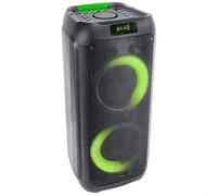 Ibiza - LYRA400 - Altavoz a Pilas 2x6,5"-300W con woofer Iluminado, Bluetooth, Micro-SD, AUX y USB - Negro