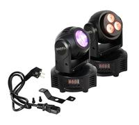 Ibiza - MH-BEAM-WASH - Arcos de doble cara con 1 efecto RAYO (1 LED 4 en 1 RGBW) y 1 efecto LAVADO (3 LED 4 en 1 RGBW) - 14/18 canales DMX - Efecto estroboscópico - Fiestas, espectáculos, eventos