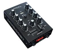 Ibiza - MIX500BT - Mezclador semiprofesional de 2 canales con entradas de línea y micrófono y salidas de auriculares, RCA y de grabación - Bluetooth y USB - Negro