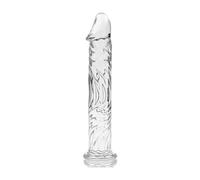 Nebula Series by Ibiza - Consolador modelo 12 de vidrio de borosilicato, 17 x 3,5 cm, transparente