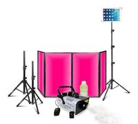 Ibiza - Pack de luz DJ frontal 1200 x 700 - Máquina de humo Ibiza LSM900 W - Soporte para tablet - 2 patas soportes para altavoces - Sono Party