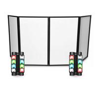 Ibiza - Pack de luz Facade DJ Lycra blanco 4 paneles plegables 1200 x 700-2 juegos luz araña Ibiza LED8-MINI - Fiesta escena Sono