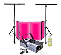 Ibiza - Pack DJ frontal 1200 x 700 - 2 pies soportes de iluminación - Máquina de humo Ibiza LSM1500PRO DMX 1500W - Noche Sono Boda Fiesta