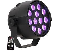 Ibiza Foco PAR PAR-MINI-RGB3 12 LEDs RGB de 3W 3 en 1 con efecto estroboscópico - Negro
