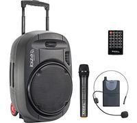 Ibiza - PORT12UHF-MKII-TWS - Altavoz portátil 12"/700W MAX con 2 micrófonos (UHF), Mando a Distancia y Funda Protectora - Bluetooth, USB, SD y TWS - 5 a 7h de autonomía