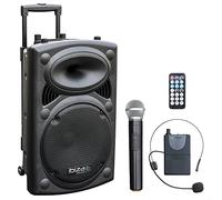 Ibiza - PORT12VHF-BT - Altavoz portátil 12"/700W MAX con 2 micrófonos (VHF), Mando a Distancia y Funda Protectora - Bluetooth, USB, SD - Autonomía de 5 a 7h - Speaker Box