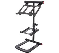 Ibiza - SLAP200 - Soporte doble para portátil y consola DJ ajustable 360° - Negro