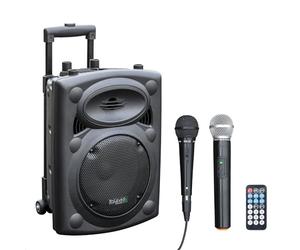 Ibiza Sound PORT8VHF-BT Sistema de sonido portátil y autónomo de 20 cm, Bluetooth, Wireless, potencia de 200 W con un alcance de hasta 400 W, Negro