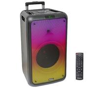 Ibiza - Street-Wave-MAX - Altavoz portátil de 600W/12 a Pilas con Bluetooth, USB y microSD - Efecto LED Wave y conexión inalámbrica TWS - Negro
