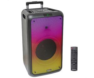 Ibiza - Street-Wave-MAX - Altavoz portátil de 600W/12 a Pilas con Bluetooth, USB y microSD - Efecto LED Wave y conexión inalámbrica TWS - Negro