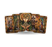 Ibiza Tarot The Celestial Folklore Tarot - Baraja de 78 cartas con guía, inspirada en el arte popular ucraniano y las tradiciones culturales para adivinación, atención plena y orientación espiritual