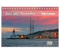 Ibiza und Formentera Impressionen (Tischkalender 2026 DIN A5 quer), CALVENDO Monatskalender: Altstadtgassen, Landschaften, Abendrot und weitere ... in zwölf beeindruckenden Fotografien