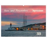 Ibiza und Formentera Impressionen (Wandkalender 2026 DIN A2 quer), CALVENDO Monatskalender: Altstadtgassen, Landschaften, Abendrot und weitere ... in zwölf beeindruckenden Fotografien