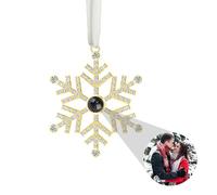 IBLUCTRY Adorno de foto personalizado para árbol de navidad colgante personalizado colgante de proyección de copo de nieve decoración de Navidad con regalos de imagen para la decoración del hogar