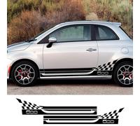 IBLUON 2 uds, pegatinas de rayas de falda lateral de puerta de coche, decoración del cuerpo, pegatina de película de vinilo, para accesorios de automóvil Fiat 500