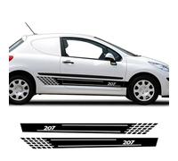 IBLUON 2 uds, pegatinas de vinilo para falda lateral de puerta de coche, pegatinas de rayas, para Peugeot 207 Sport Gti CC SW RC GT Tuning Accesorios