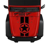 IBLUON Etiqueta engomada militar del capó de Doordash, para Jeep Wrangler TJ LJ JK Star Army Stripes Calcomanía de vinilo para coche camión pegatina impermeable