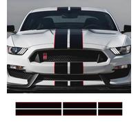 IBLUON Kit de rayas gráficas para coche, 3 uds., vinilo, capó automático, Bonent, decoración trasera del techo, calcomanía, para Ford Mustang GT500 GT350 GT