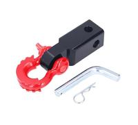 IBNA Bloque Grillete Receptor Grillete 2" Doble Agujero Recubrimiento En Polvo Bloque Receptor Enganche Incluye Pasador Enganche D-Ring para SUV(Rojo)