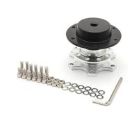 IBNA Volante de Carreras Kit Buje Liberación Rápida para Volante Carreras Universal 6 Orificios Adaptador Buje Rueda Accesorios para Coche(Plata)