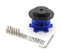 IBNA Volante de Carreras Kit Buje Liberación Rápida para Volante Carreras Universal 6 Orificios Adaptador Buje Rueda Accesorios para Coche(Azul)
