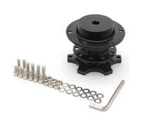 IBNA Volante de Carreras Kit Buje Liberación Rápida para Volante Carreras Universal 6 Orificios Adaptador Buje Rueda Accesorios para Coche(Negro)