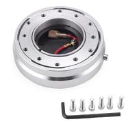 IBNA Volante de Carreras Kit De Adaptador De Cubo De Liberación Rápida para Volante Versión Delgada Universal De 6 Orificios(Plata)