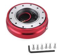 IBNA Volante de Carreras Kit De Adaptador De Cubo De Liberación Rápida para Volante Versión Delgada Universal De 6 Orificios(Rojo)