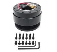 IBNA Volante de Carreras Kit De Adaptador De Cubo De Rueda Universal De Liberación Rápida A Presión para Volante(Negro)