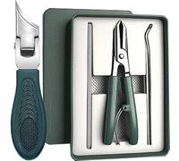 IBOPUXIU Juego de 3 Cortaúñas inclinado, Grande cortauñas pies acero inoxidable para uñas gruesas personas mayores con amplia apertura