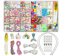 IBOPUXIU Kit para Hacer Pulseras, Regalo para Niñas de 5-12 Años, Manualidades con Abalorios, Kit de Pulseras, Un regalo ideal para los niños