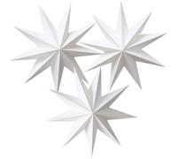 IBOPUXIU Set Decoración Adviento Estrellas de Papel, Tres Estrellas Blancas, 30 cm de Diámetro, Reutilizable