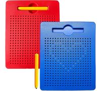 IBOPUXIU Tablero de Dibujo Magnético, Magnetic Drawing Board, Pizarra Magnética Infantil para niños de 3 Años en Adelante (Rojo, Azul)