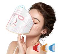 IBORRIA Máscara Facial LED, Mascarilla con Terapia de Cara Luminoterapia con Luz Infrarrojos de Silicona Flexible, 3 Colores, Anti-Edad, Belleza para Todo Tipo de Piel en Casa (Blanco Elegante)