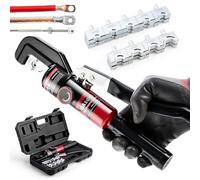 IBOSAD Herramienta de crimpado de cuerda de alambre de 1/8 pulgadas, herramienta de crimpado hidráulica manual de rango 12 AWG-2/0 AWG para lengüetas de cable, crimpadora hidráulica, herramienta de