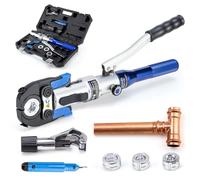 IBOSAD Herramienta de crimpado hidráulico de tubos de cobre con mandíbula de 1/2, 3/4 y 1 pulgada, alicates de prensado de tubos de cobre, apto para espacios estrechos y ajuste en T