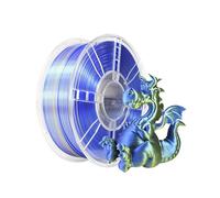 iBOSS Filamento de impresora 3D PLA PLUS, filamento PLA+ 1,75 mm Filamento de seda bicolor, filamento de impresión 3D brillante coextrusión 1 kg (2,2 lbs), seda bicolor, azul y dorado