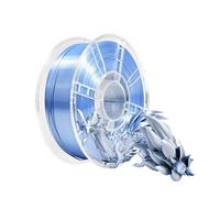 iBOSS Filamento PLA+ para impresora 3D, filamento PLA Plus de 1,75 mm, filamento de seda bicolor, coextrusión, filamento de impresión 3D brillante, 1 kg, bicolor, azul y plateado