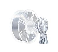 iBOSS Filamento PLA Plus (PL para impresora 3D de seda brillante, 1,75 mm, precisión dimensional +/- 0,02 mm, bobina de 1 kg (2,2 libras), filamento de impresión 3D, color plateado de seda