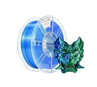 iBOSS Filamento PLA Seda Bicolor Azul-Verde de 1,75 mm, coextruido alto brillo, precisión ±0,02 mm, bobina 1 kg (2,2 lbs)