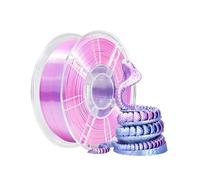 iBOSS Filamento PL Seda Bicolor Lila-Plata de 1,75 mm, filamento coextruido brillante, precisión ±0,02 mm, bobina 1 kg (2,2 lbs)
