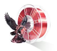 iBOSS Filamento PLA Seda Bicolor Rojo-Negro de 1,75 mm, coextruido alto brillo, precisión ±0,02 mm, bobina 1 kg (2,2 lbs)