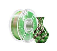 iBOSS Filamento PLA Seda Bicolor Rojo-Verde de 1,75 mm, coextruido alto brillo, precisión ±0,02 mm, bobina 1 kg (2,2 lbs)