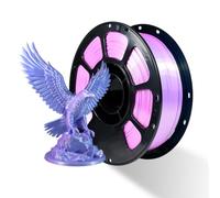 iBOSS PL Filamento de 1,75 mm, material de impresora 3D brillante bicolor, bobina de +/- 0,02 mm 1 kg (2,2 libras), adecuado para la mayoría de impresoras FDM, seda rosa azul