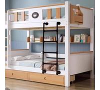 IBOWZ Escalera para Pozo de Ventana, Dormitorio Tipo Loft con literas Individuales, de Metal, montado en la Pared, de 114 a 140 cm, con Salida de Pozo Forjado Negro, de 4 a 8 peldaños