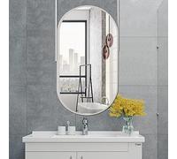 IBOWZ Espejo de tocador de baño Negro con Doble Varilla - Marco de Metal de Pared, Decorativo, suspendido, Estilo nórdico Blanco.