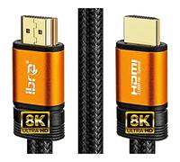 IBRA Cable HDMI 2.1 8K, 1,5 m, cable de alta velocidad de 48 Gbps, soporta 8K a 60 Hz, 4K a 120 Hz, 4320p, compatible con Fire TV 3D, función Ethernet, 8K, UHD, 3D, Xbox, PS3, PS4, PC, color naranja